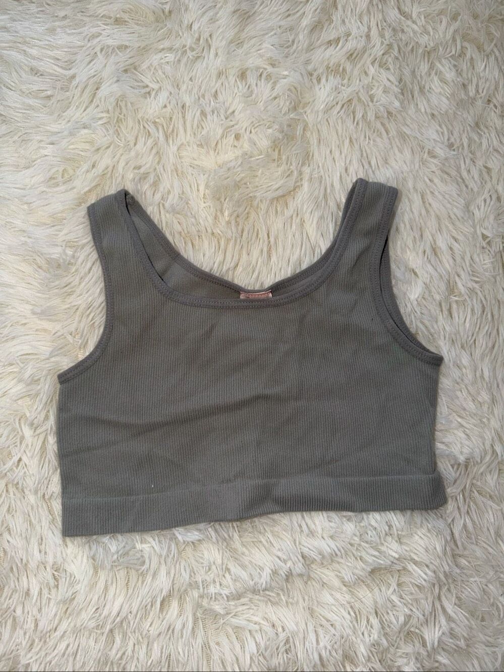 Gray cropped top tank / bra one size